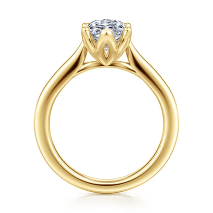 Nola - 14K Yellow Gold Marquise Shape Lotus Diamond Engagement Ring