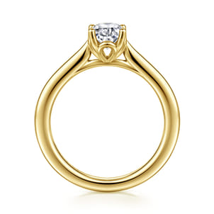 Nola - 14K Yellow Gold Oval Lotus Diamond Engagement Ring