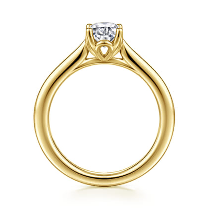 Nola - 14K Yellow Gold Oval Lotus Diamond Engagement Ring
