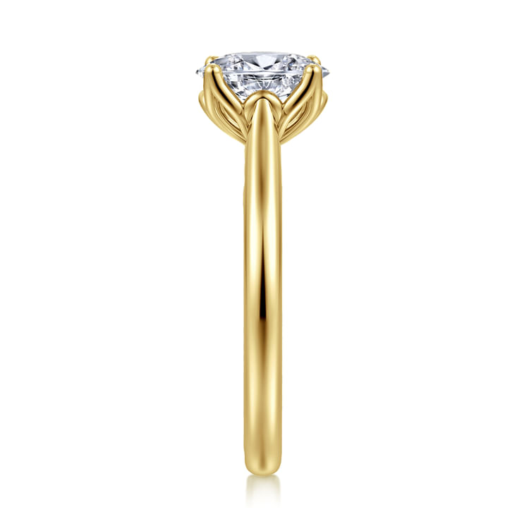 Nola - 14K Yellow Gold Oval Lotus Diamond Engagement Ring