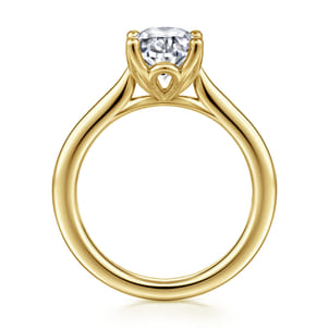 Nola - 14K Yellow Gold Oval Lotus Diamond Engagement Ring