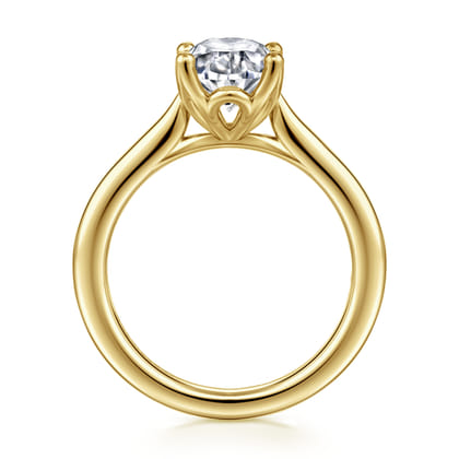 Nola - 14K Yellow Gold Oval Lotus Diamond Engagement Ring