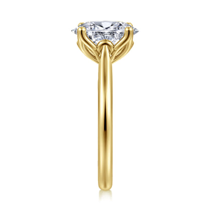 Nola - 14K Yellow Gold Oval Lotus Diamond Engagement Ring