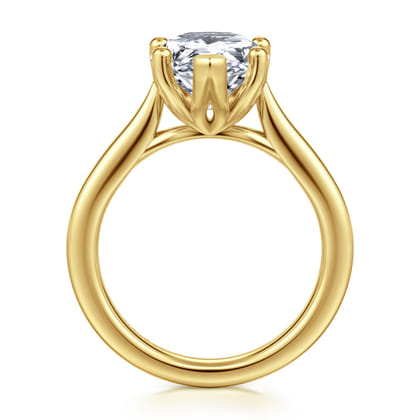 Nola - 14K Yellow Gold Pear Shape Lotus Diamond Engagement Ring