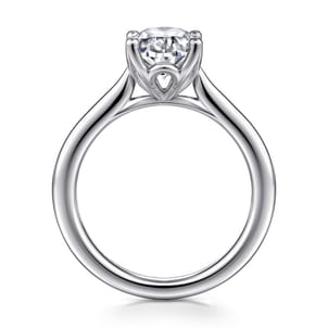 Nola - Platinum Oval Lotus Diamond Solitaire Engagement Ring
