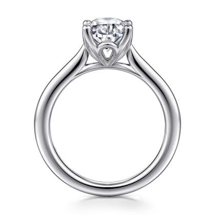 Nola - Platinum Oval Lotus Diamond Solitaire Engagement Ring
