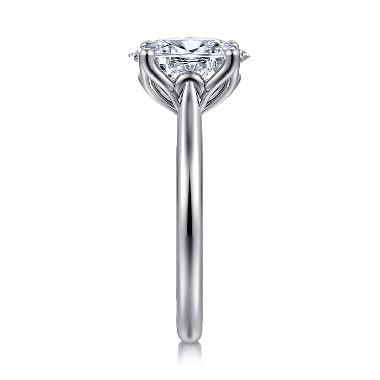 Nola - Platinum Oval Lotus Diamond Solitaire Engagement Ring