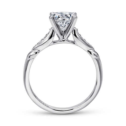 Nora - 14K White Gold Round Diamond Engagement Ring - 0.08 ct - Shot 2