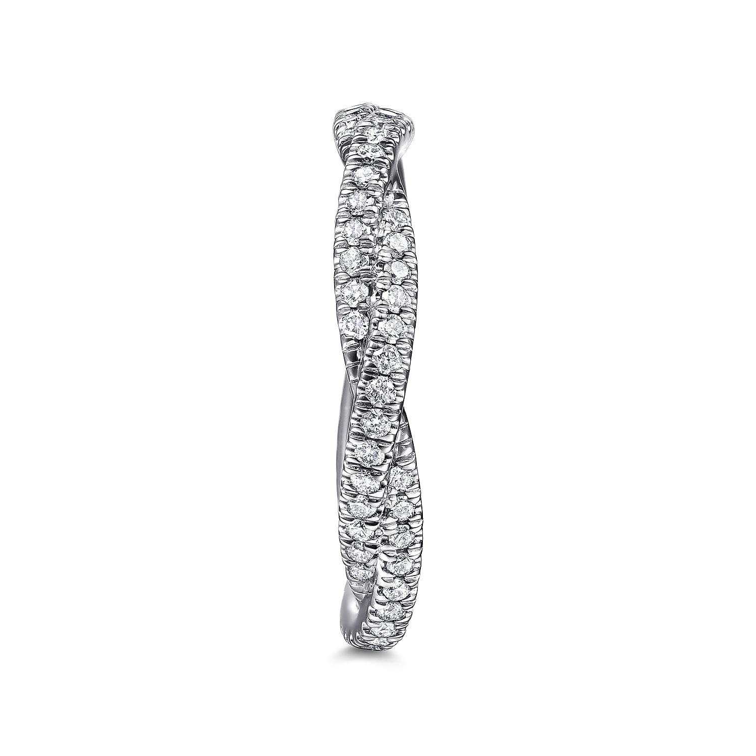 Eternity Band Wedding Ring in 14k White Gold with Round Natural Diamond at Gabriel & Co. - Shot 4