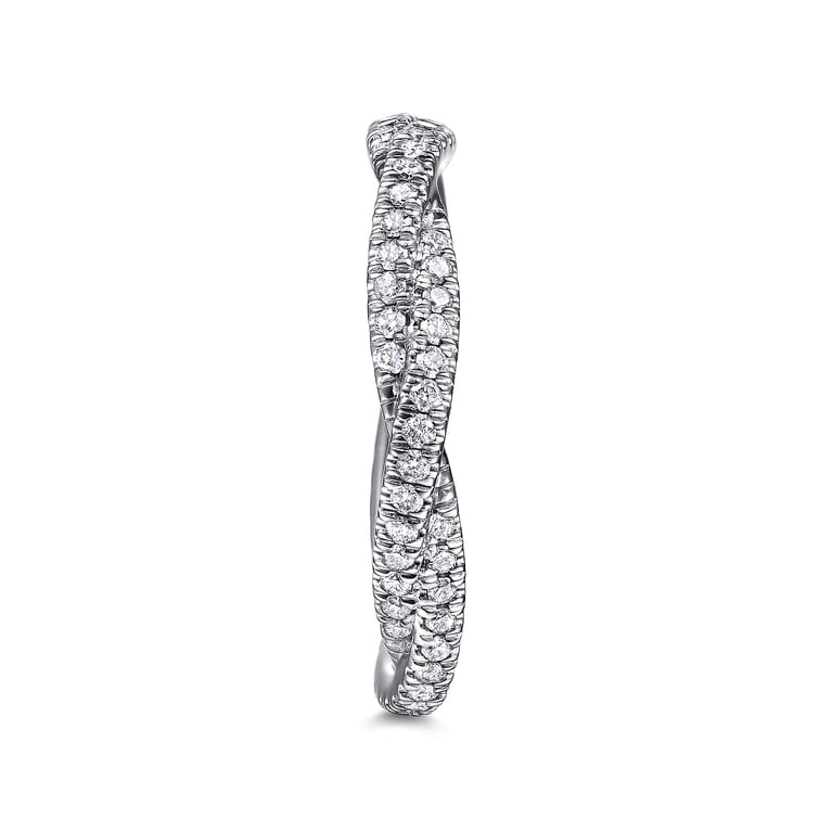 Eternity Band Wedding Ring in 14k White Gold with Round Natural Diamond at Gabriel & Co. - Shot 4