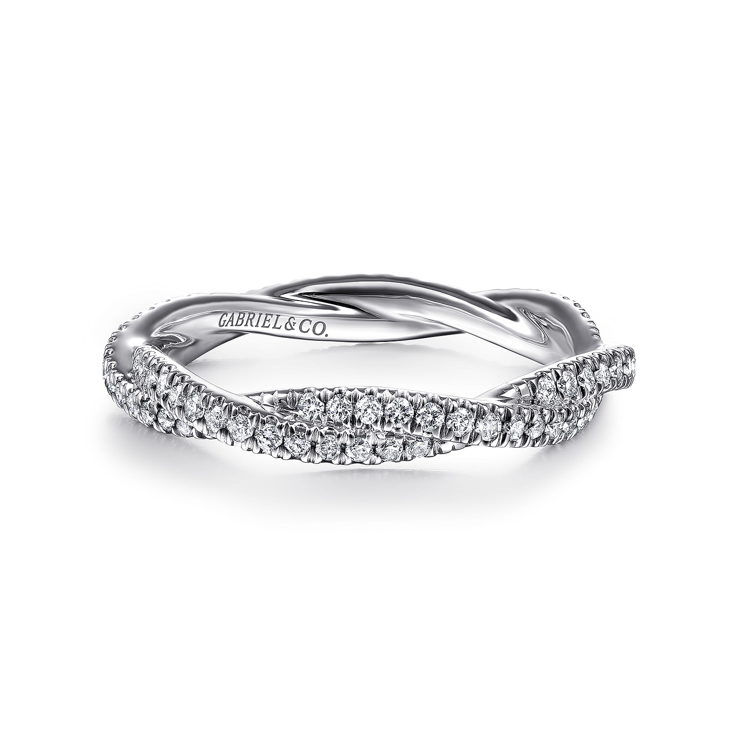 Eternity Band Wedding Ring in 14k White Gold with  Natural Diamond at Gabriel & Co. - Shot 1