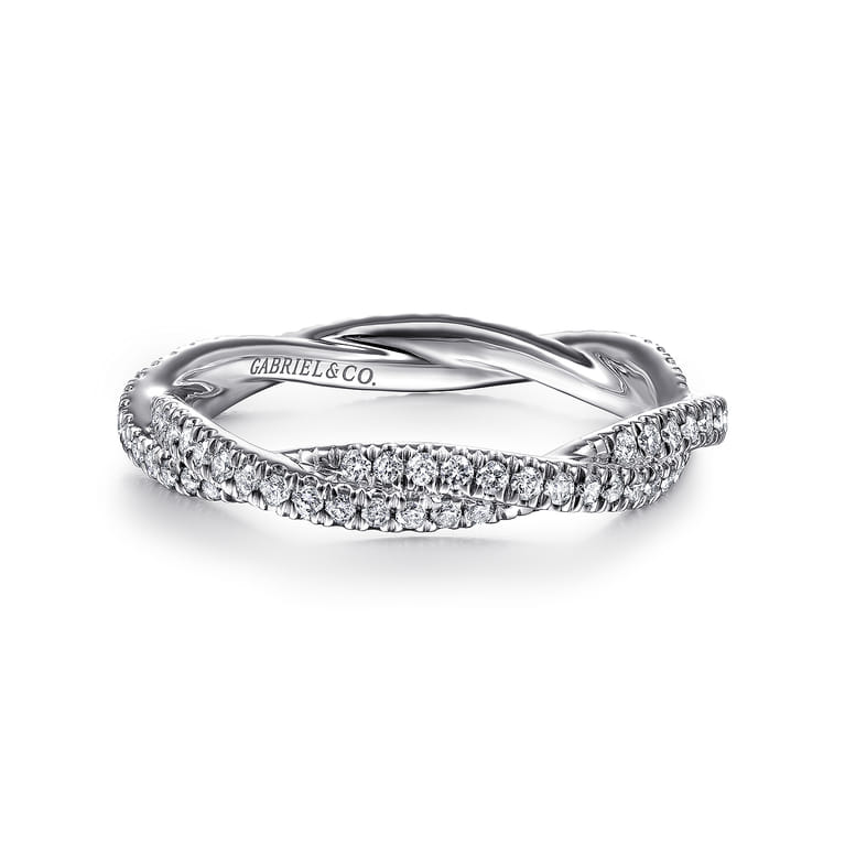 Eternity Band Wedding Ring in 14k White Gold with  Natural Diamond at Gabriel & Co. - Shot 1