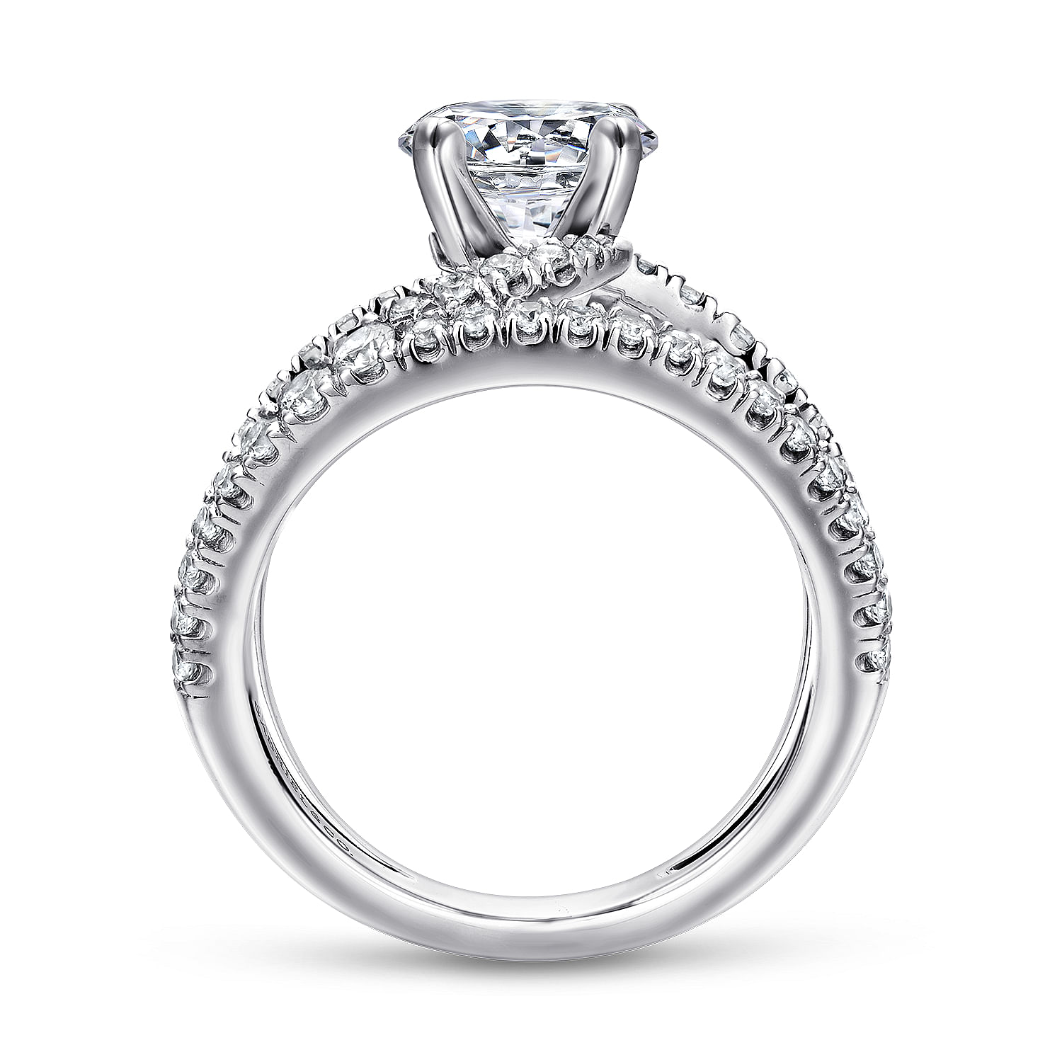 Nova - 14K White Gold Round Split Shank Diamond Engagement Ring - 0.63 ct - Shot 2