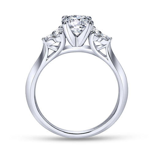 Nymeria - 14K White Gold Round Three Stone Cluster Diamond Engagement Ring - 0.22 ct - Shot 2