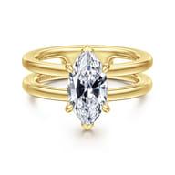 Oksana - 14K Yellow Gold Marquise Shape Diamond Engagement Ring