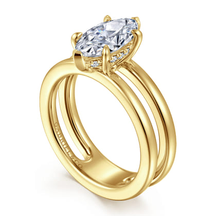 Oksana - 14K Yellow Gold Marquise Shape Diamond Engagement Ring