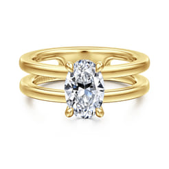 Oksana - 14K Yellow Gold Oval Diamond Engagement Ring