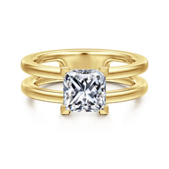 Oksana - 14K Yellow Gold Princess Cut Diamond Engagement Ring