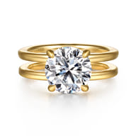 Oksana - 14K Yellow Gold Round Diamond Engagement Ring