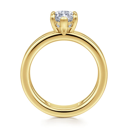 Oksana - 14K Yellow Gold Split Shank Marquise Shape Diamond Engagement Ring