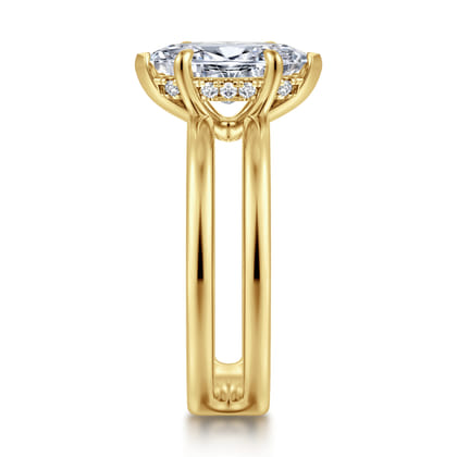 Oksana - 14K Yellow Gold Split Shank Marquise Shape Diamond Engagement Ring