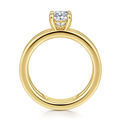 Oksana - 14K Yellow Gold Split Shank Oval Diamond Engagement Ring