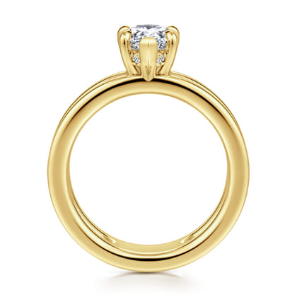 Oksana - 14K Yellow Gold Split Shank Pear Shape Diamond Engagement Ring