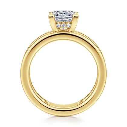 Oksana - 14K Yellow Gold Split Shank Princess Cut Diamond Engagement Ring