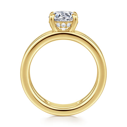 Oksana - 14K Yellow Gold Split Shank Round Diamond Engagement Ring