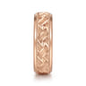 Oliver - 14K Rose Gold 7mm - Engraved Woven Men's Wedding Band in Satin Finish
