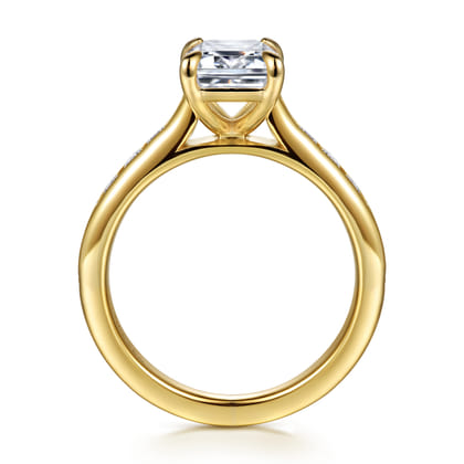Olya - 14K Yellow Gold Emerald Cut Diamond Engagement Ring