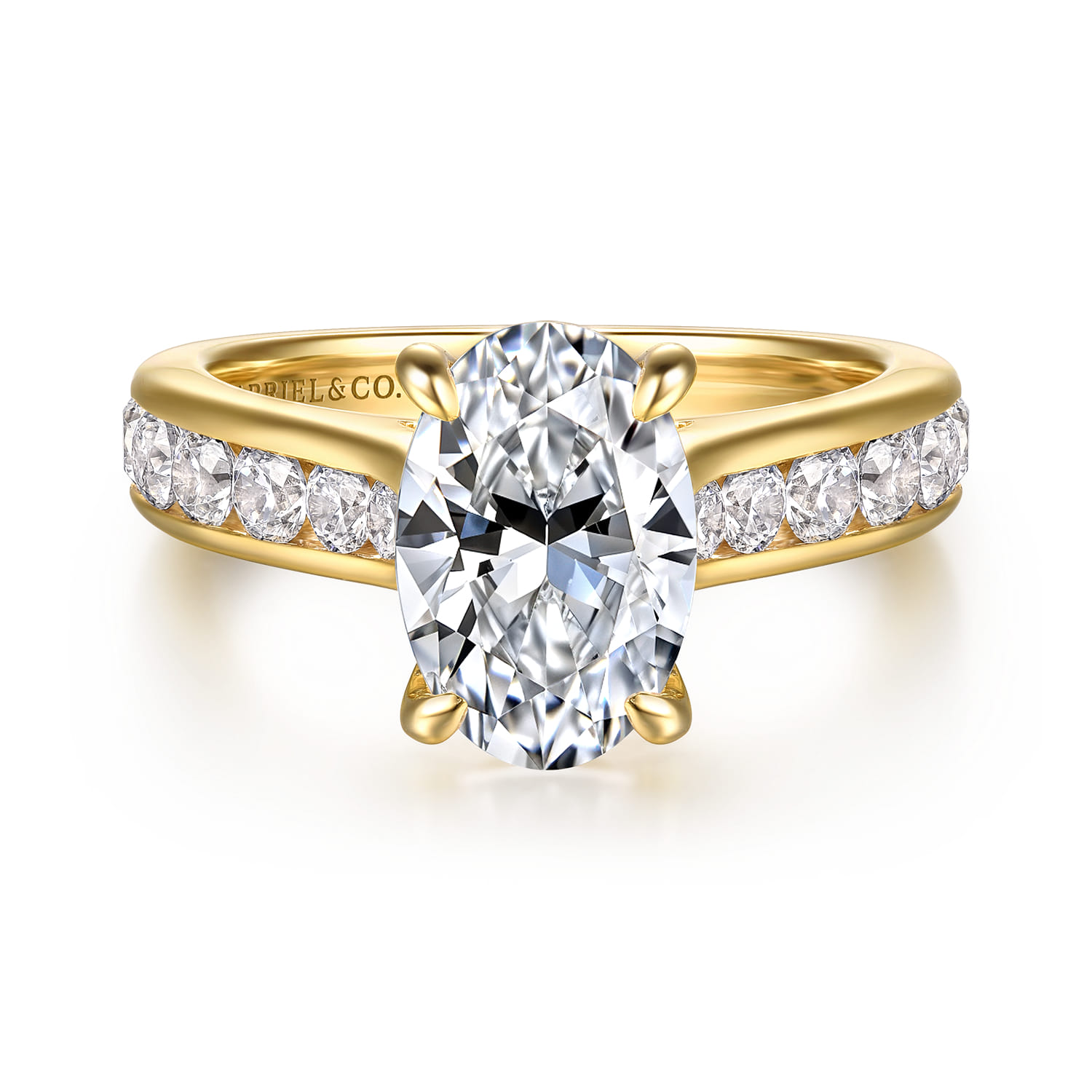 Olya - 14K Yellow Gold Oval Diamond Engagement Ring
