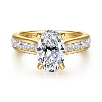 Olya - 14K Yellow Gold Oval Diamond Engagement Ring