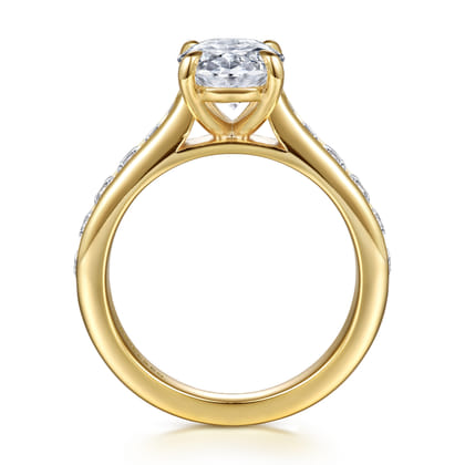 Olya - 14K Yellow Gold Oval Diamond Engagement Ring