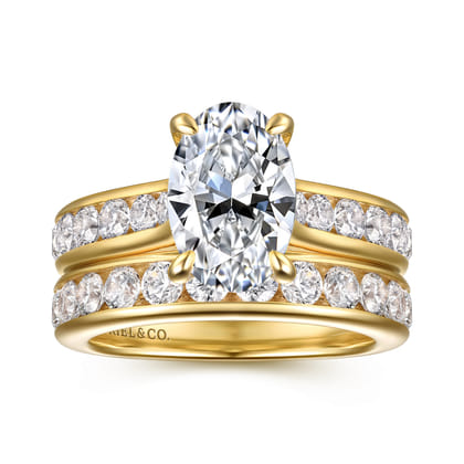 Olya - 14K Yellow Gold Oval Diamond Engagement Ring