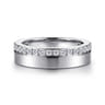 Fancy Wedding Ring in 14k White Gold with Round Natural Diamond at Gabriel & Co.