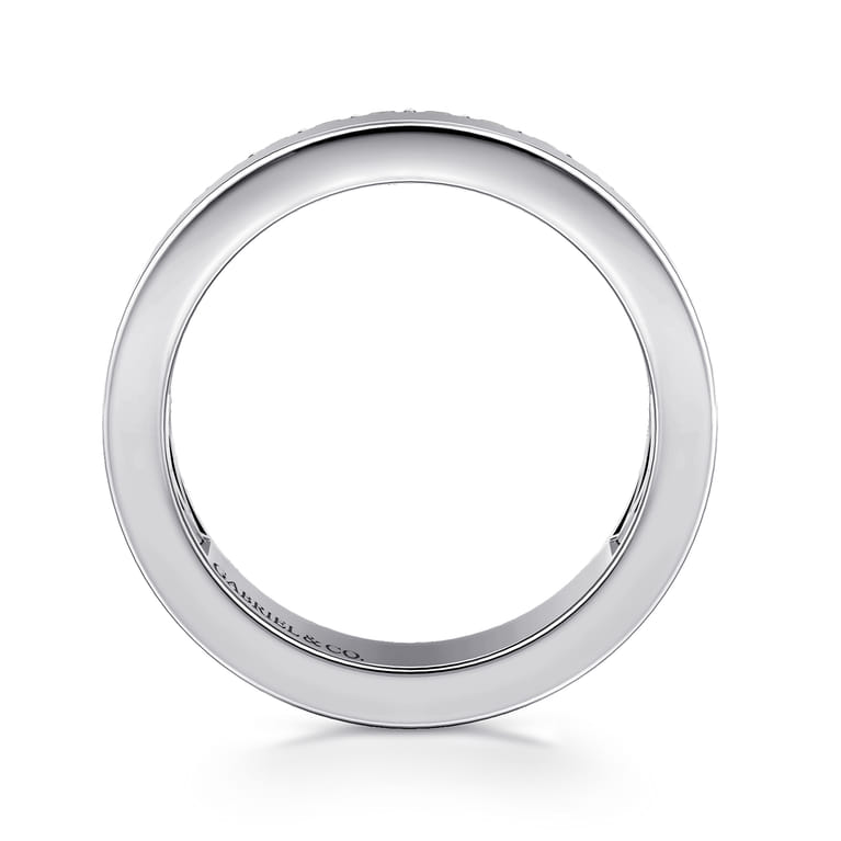 Fancy Wedding Ring in 14k White Gold with Round Natural Diamond at Gabriel & Co. - Shot 2