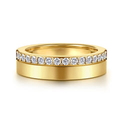 Ophelienne - 14K Yellow Gold 5mm Diamond Anniversary Cigar Band