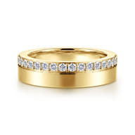 Ophelienne - 14K Yellow Gold 5mm Diamond Anniversary Cigar Band