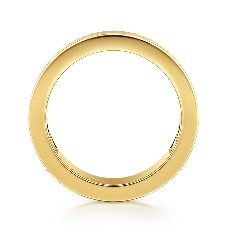 Fancy Wedding Ring in 14k Yellow Gold with Round Natural Diamond at Gabriel & Co. - Shot 2