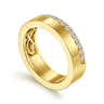 Fancy Wedding Ring in 14k Yellow Gold with Round Natural Diamond at Gabriel & Co.
