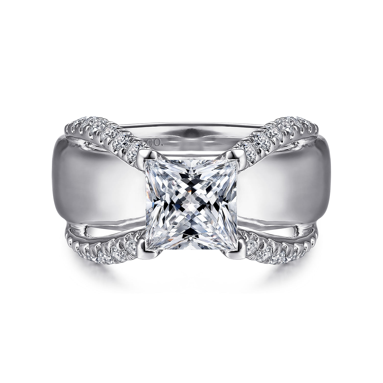 Orleans - 14K White Gold Princess Cut Diamond Engagement Ring
