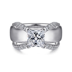 Orleans - 14K White Gold Princess Cut Diamond Engagement Ring