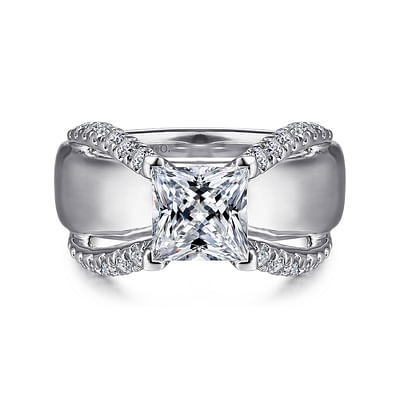Orleans - 14K White Gold Princess Cut Diamond Engagement Ring