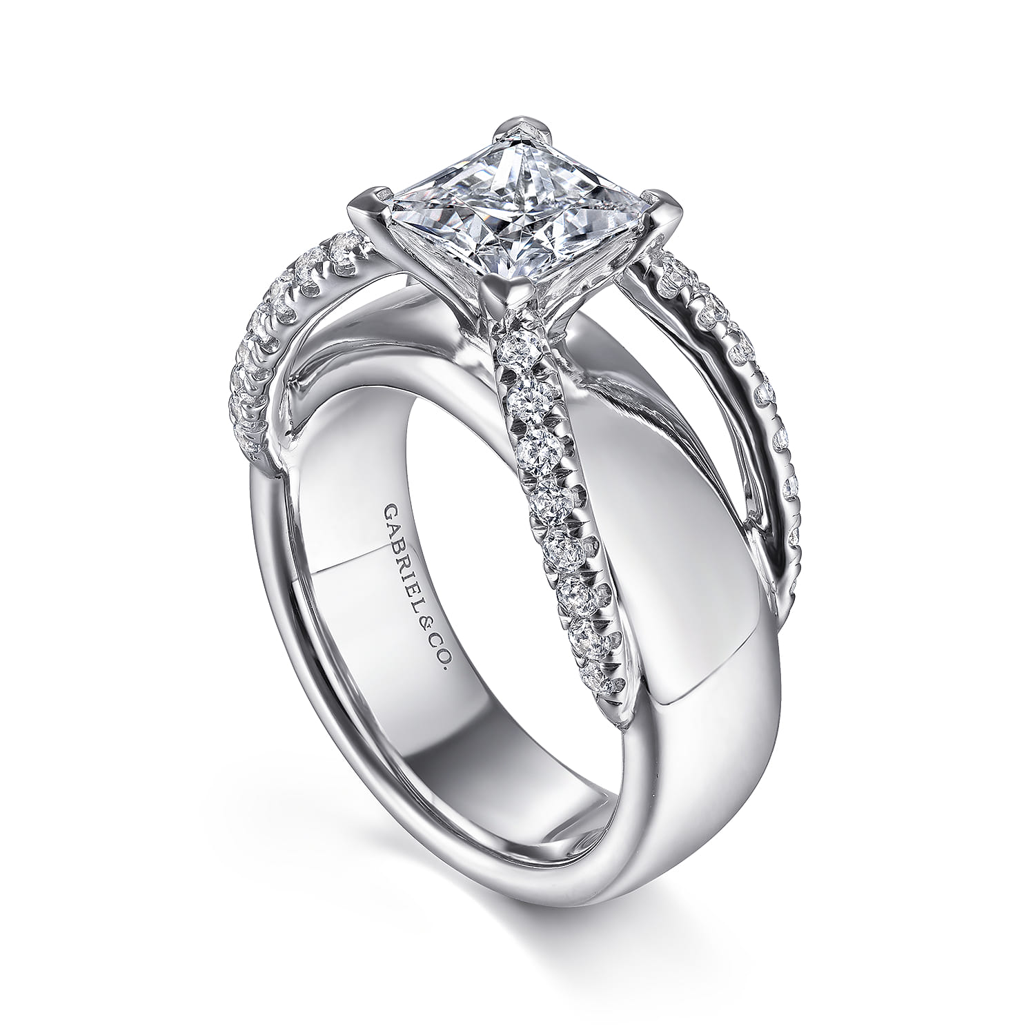 Orleans - 14K White Gold Princess Cut Diamond Engagement Ring