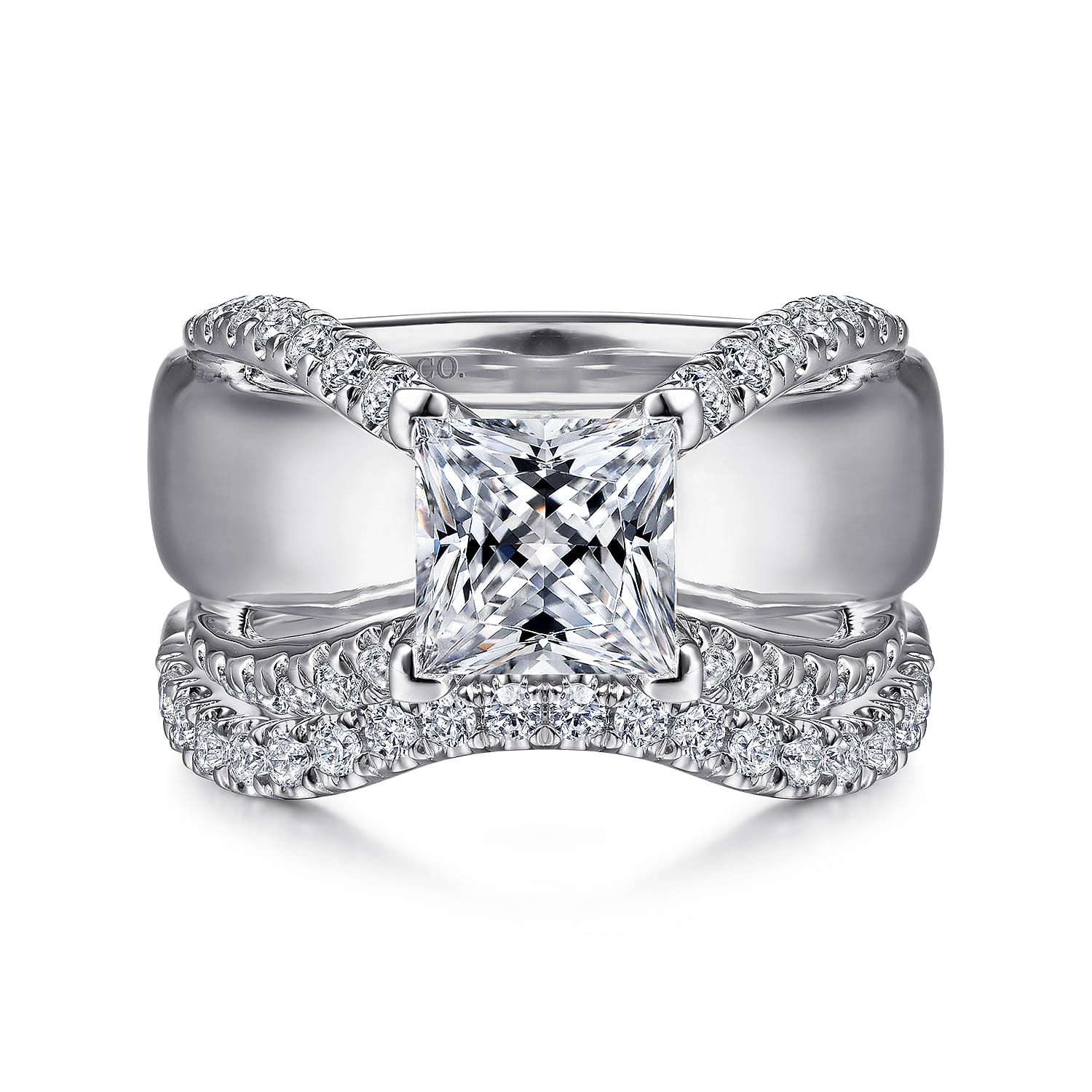 Orleans - 14K White Gold Princess Cut Diamond Engagement Ring