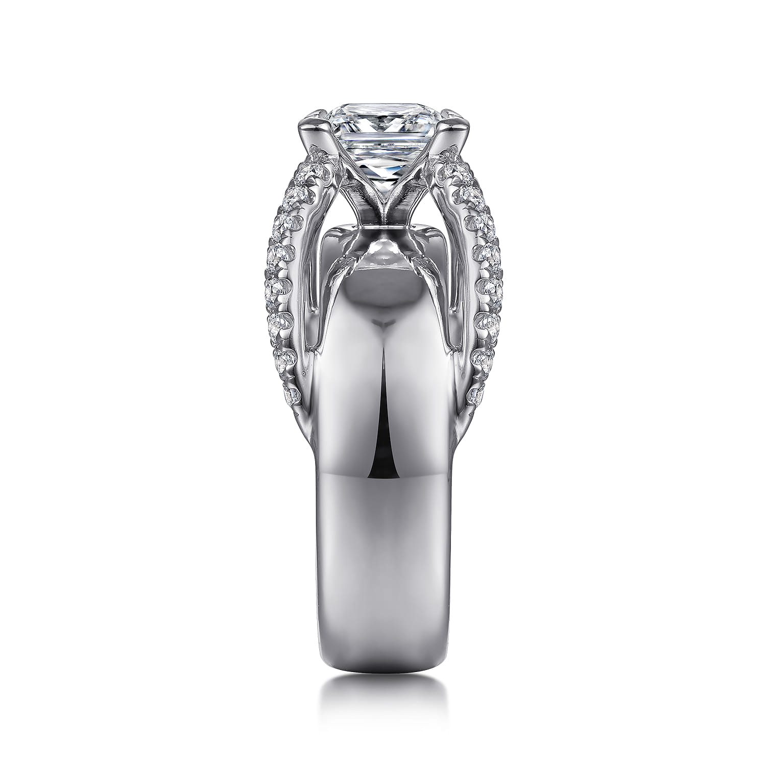 Orleans - 14K White Gold Princess Cut Diamond Engagement Ring