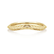 Orlina - Vintage Inspired Curved 14K Yellow Gold Anniversary Band
