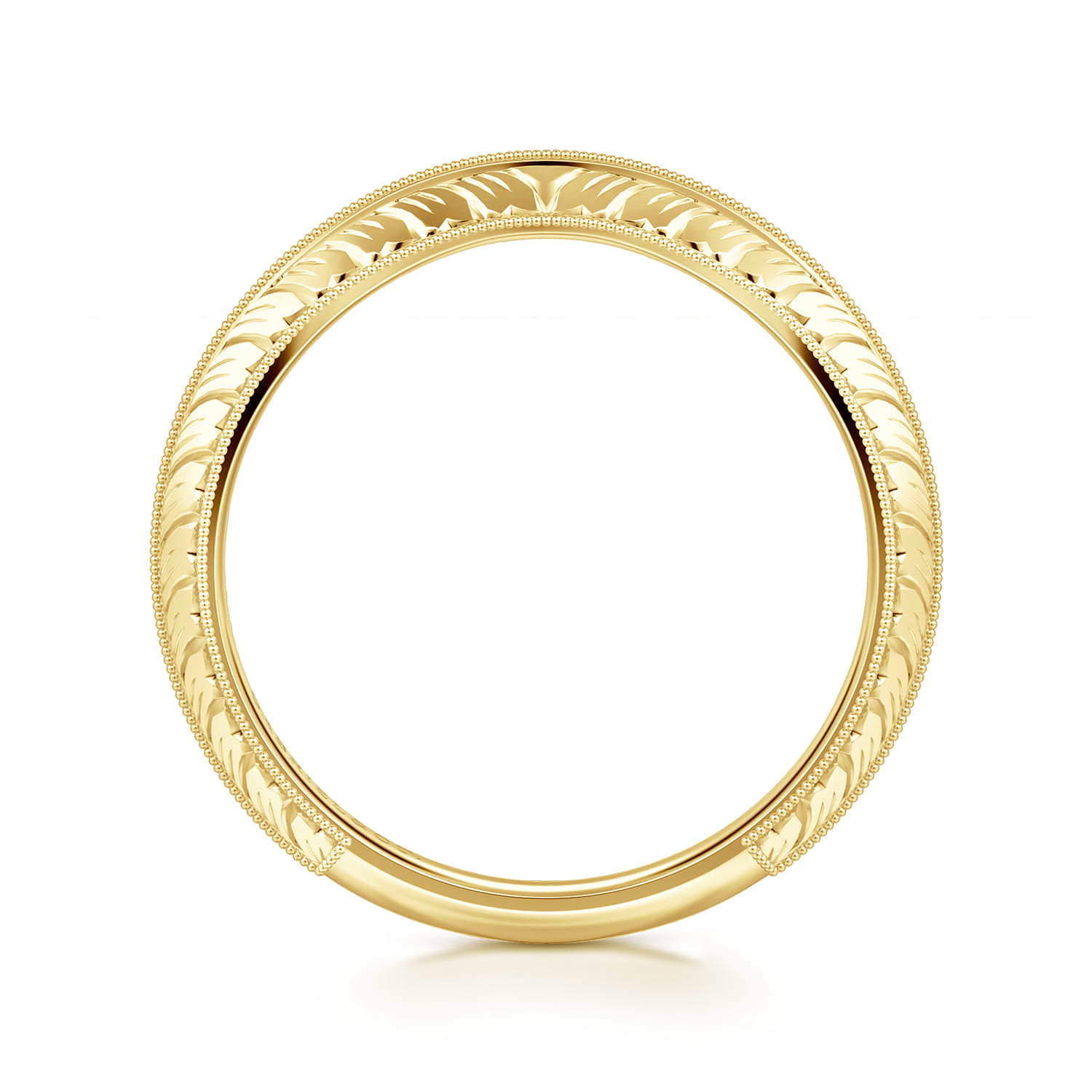 Curved Wedding Ring in 14k Yellow Gold with   at Gabriel & Co. - Shot 2