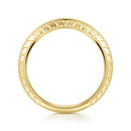 Orlina - Vintage Inspired Curved 14K Yellow Gold Anniversary Band